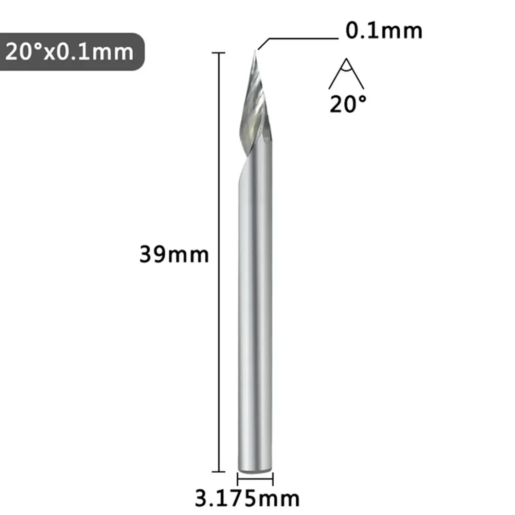 Long Lasting 2060 Degree Tip Carbide 3D Engraving Bit 3 175mm V Shape Tip End Milling Cutter for Steel Stainless Steel