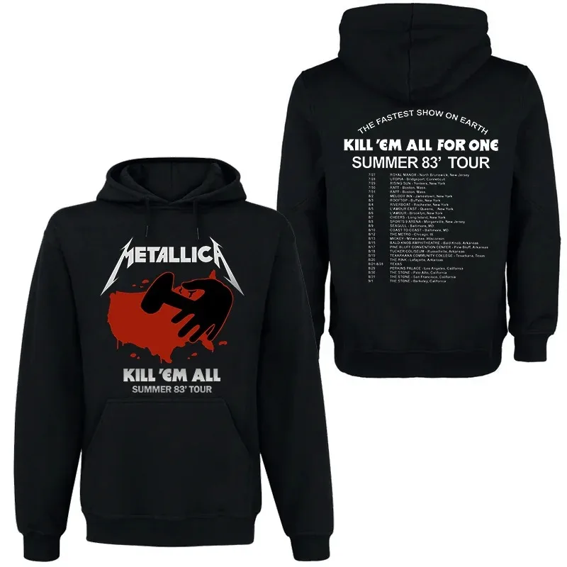 METALLICA باند روك الظلام الرياح هوديي الرجال الشارع الهيب هوب سترة مريحة معطف بقلنسوة Fall_Winter الصوف الدافئة طباعة عادية #2