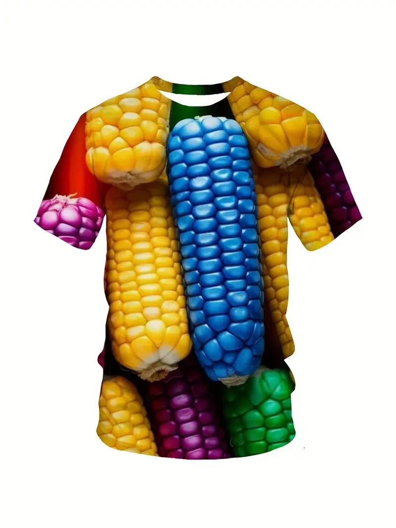 Funny Potato Graphic T-shirts Men/Women Tshirt Sportswear Casual Corn Cob 3D Print Girl Boy Personality Oversized Tee Shirt Top view 6