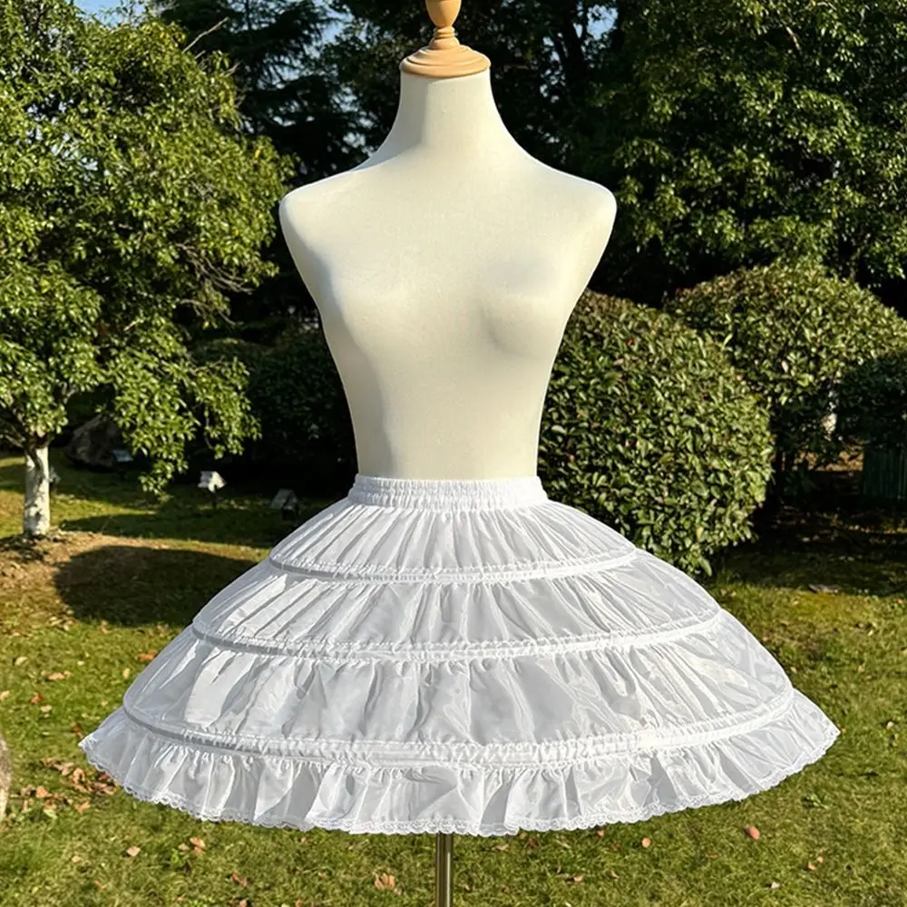 Fashion Lolita Petticoat White With Hoop Underskirt Crinoline Adjustable Cosplay Crinoline Skirt Party Dress image 2