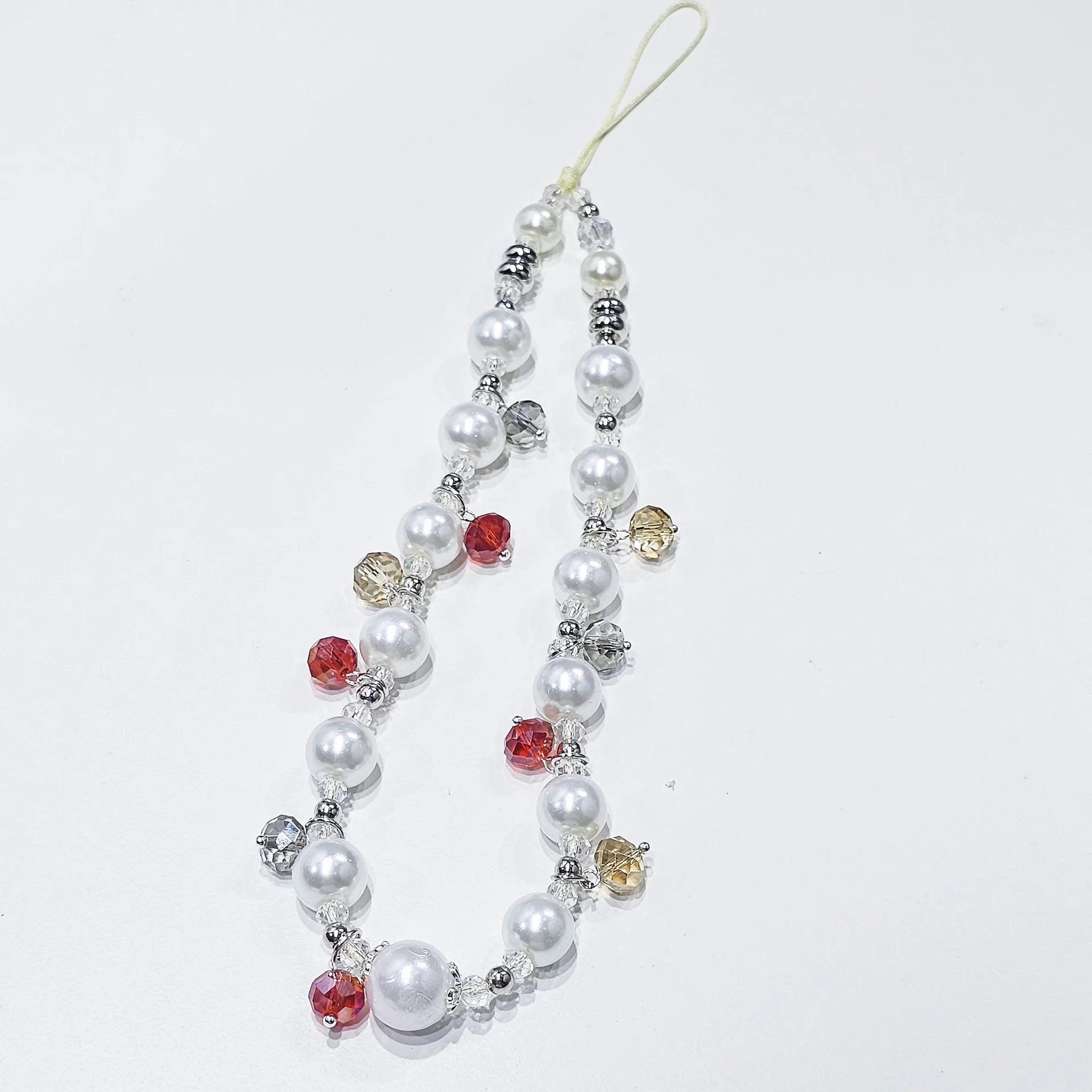 الإبداعية اللؤلؤ منقطة لامعة مطرز حقيبة الهاتف المحمول الحبل المألوف تنوعا الهاتف المحمول الحبل قلادة الملحقات #3