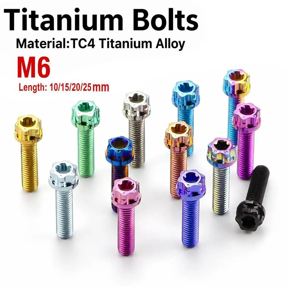Rust Resistant GR5 Titanium Alloy Flange Torx Bolt M6 Multi Colors Titanium Bolt Torx Screws