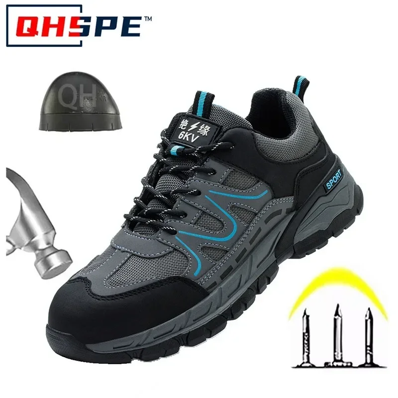 Men Comfort 6KV Insulated Safety Shoes Plastic Toe Anti Smash Puncture Proof Slip Resistant Breathable Work Boots