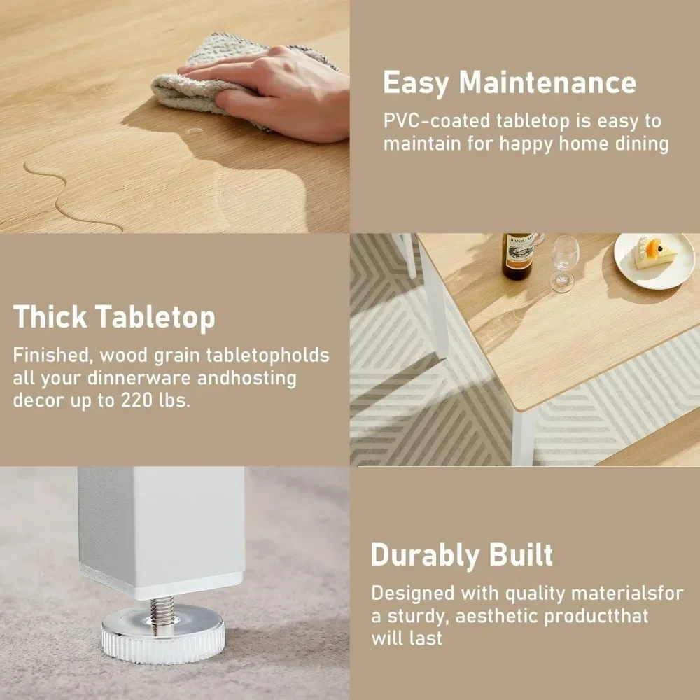 3-Piece 4 Bar 2 Dining Benches,  Wood Kitchen Table & Chair Set for Breakfast Nook and Small Space