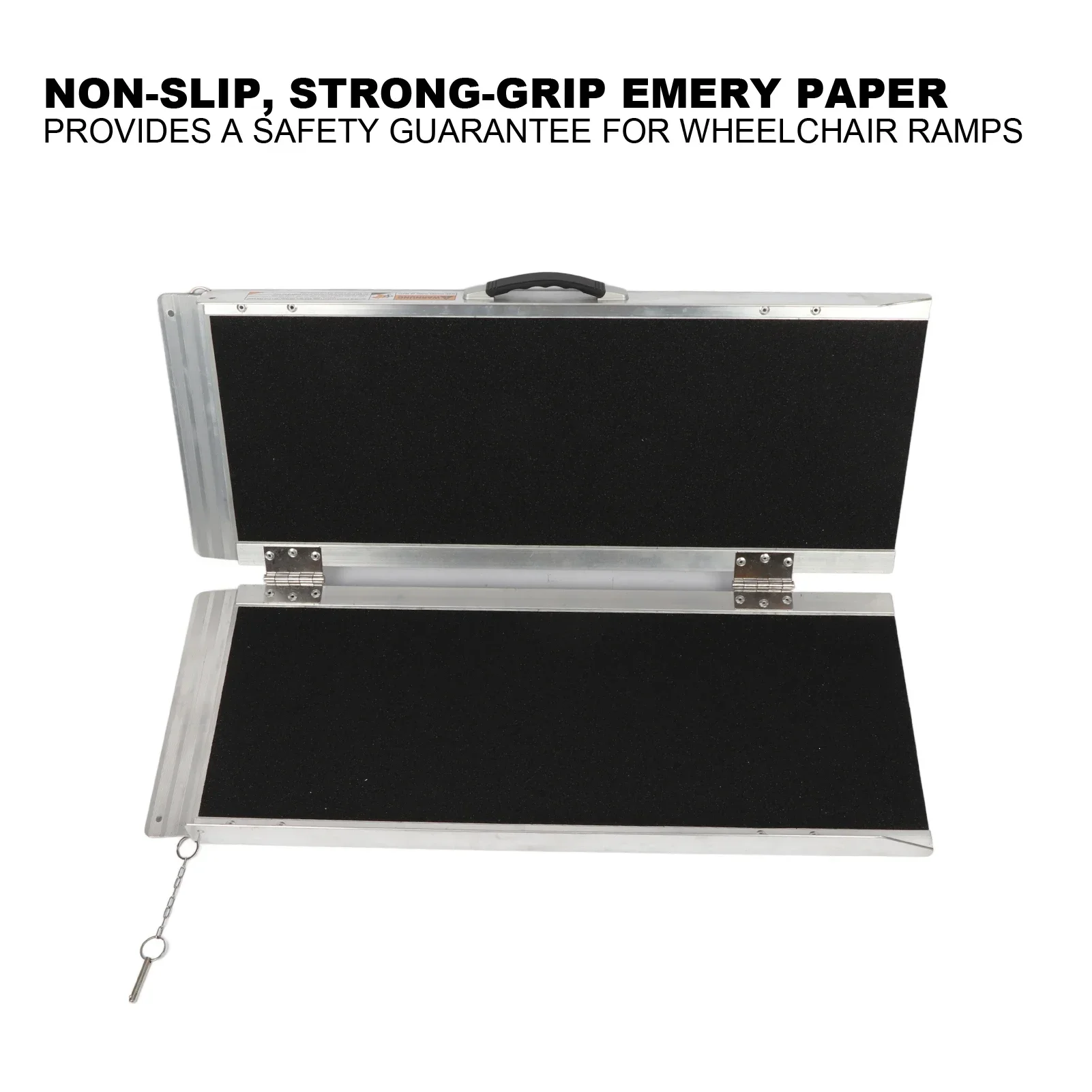 Aluminum Alloy Folding Wheelchair Ramp, Portable Non-Slip Ramp with Handle for Easy Transport & Safe Use