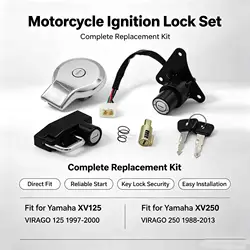 LPZ Motorcycle Gas Cap Ignition Switch Seat Lock Kit For Yamaha VIRAGO 125 250 XV125 XV250 VIRAGO XV 125 250 Accessories