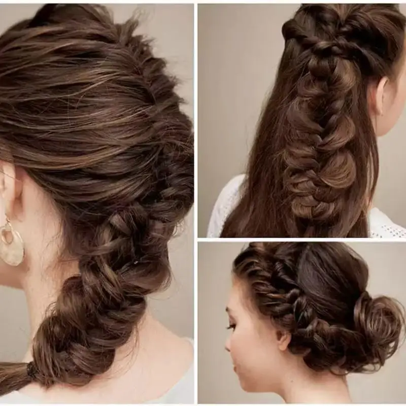 2Pcs Plastic Hair Bun Maker French Twist Hair Styling Tool Easy DIY Braiding Hair Accessory for Women Quick Hairstyle Braid Form