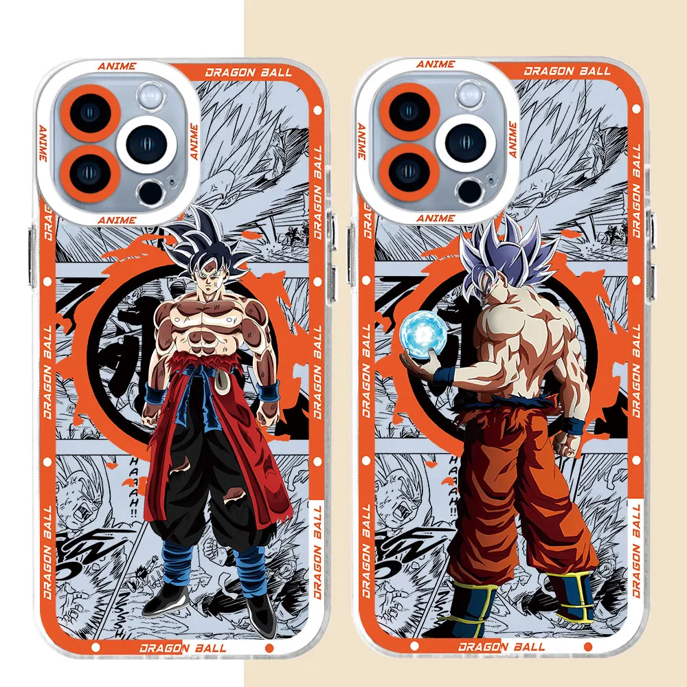 D-Dragons Balls Goku DBZ Phone Case for Apple iPhone 11 Pro XR 15 Pro 12 7 8 14 Pro Max 13 Mini XS Max SE Clear Silicone Cover