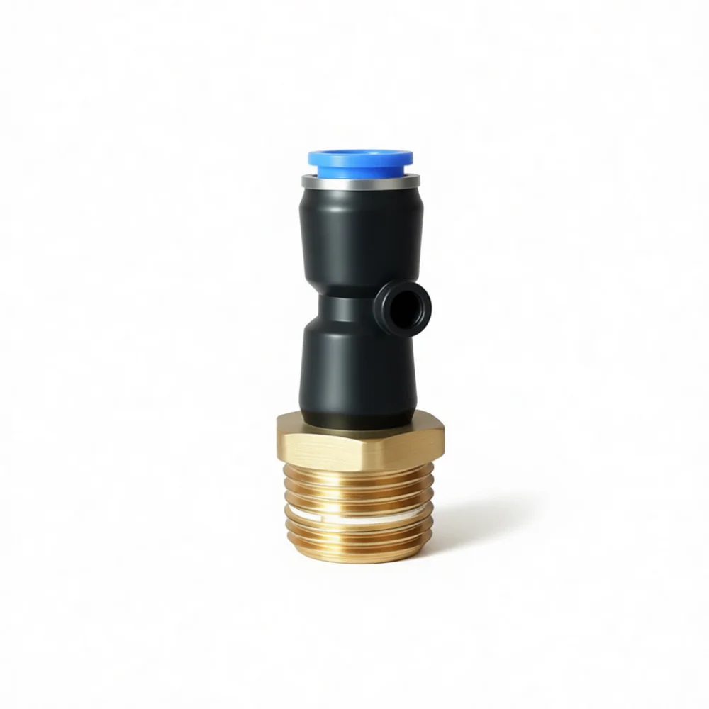 Push To Connect Pneumatic Fitting L Shape Air Hose Adapter Quick Release Connector Plastic Threaded Industrial Tube Coupling