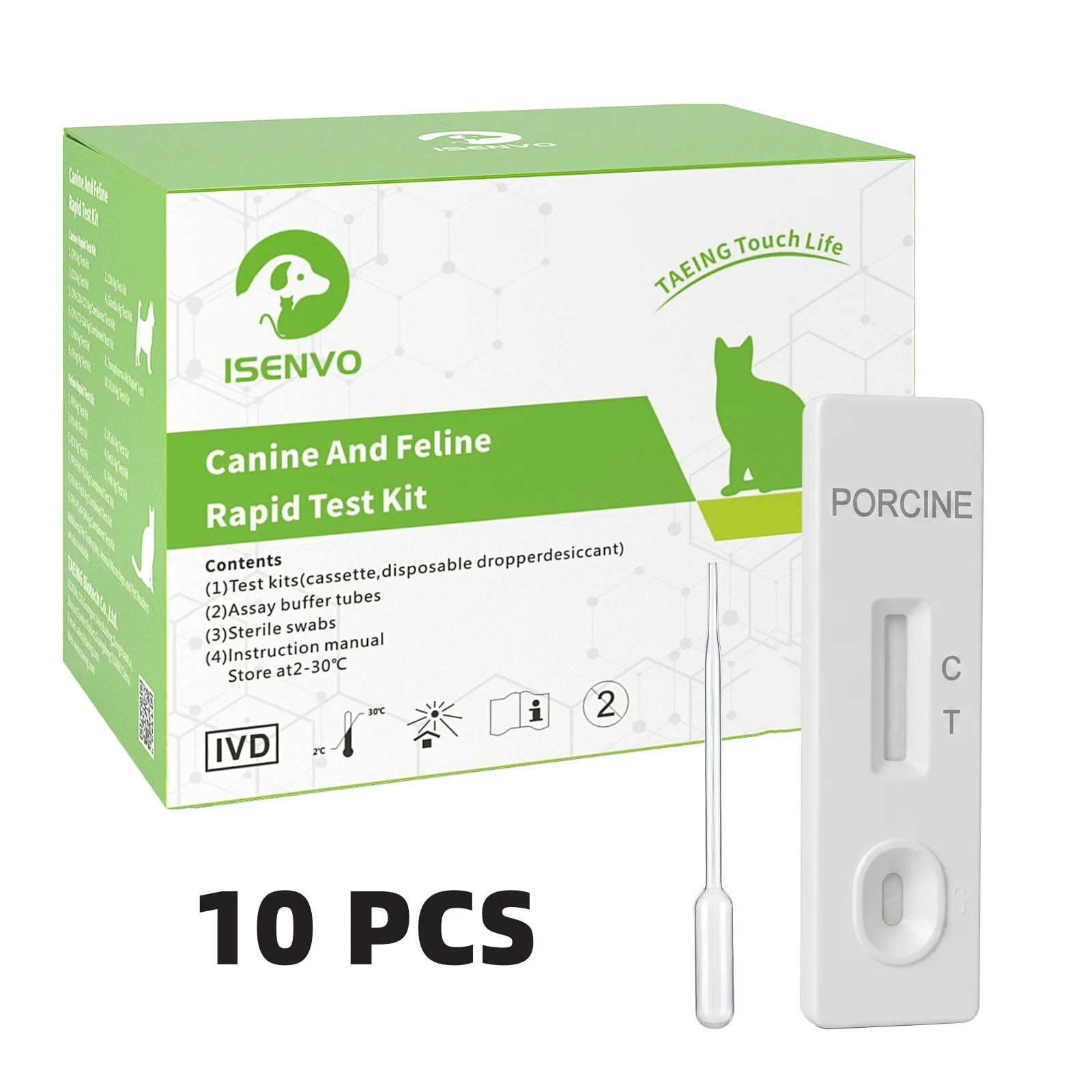 10PCS Porcine Rapid Test Kit For Qualitative Detection Of Specific Pork Antigens In Food