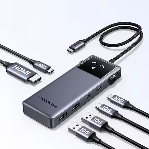 UGREEN Uno USB C HUB 6-em-1 4K60Hz PD100W 10Gbps USB3.2 Adaptador Divisor para Laptop Macbook Pro Air Estação de acoplamento expansor USB