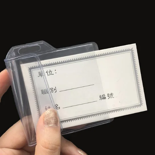 10 Pcs Plastic Transparent Card Cover Case With Clips Business School Credit Cards Bank ID Card Sleeve Protect Holder Case