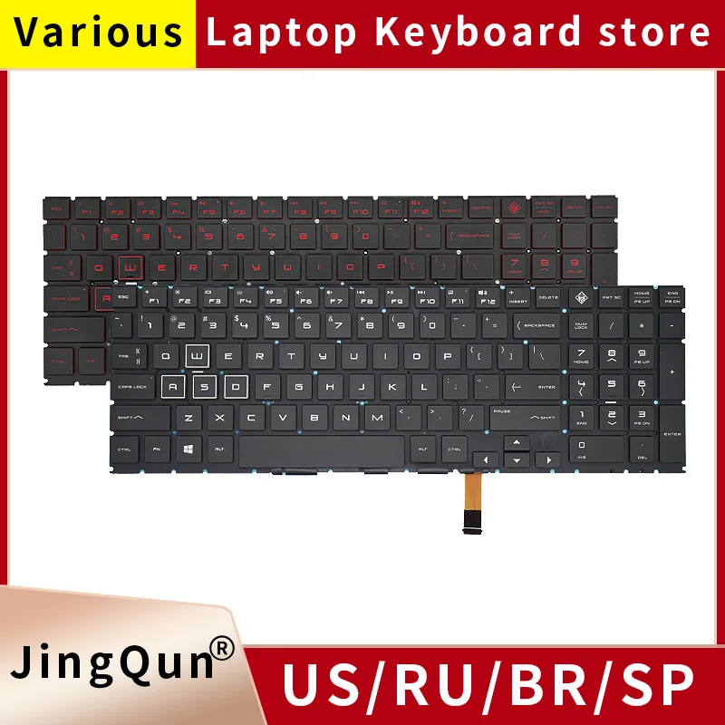 

US RGB Backlit For HP OMEN 15-DH 15-DC TPN-Q211 C143 15-DC0024 15 DC1058WM DC1018ca DC1008ca Laptop Keyboard Colorful Backlight