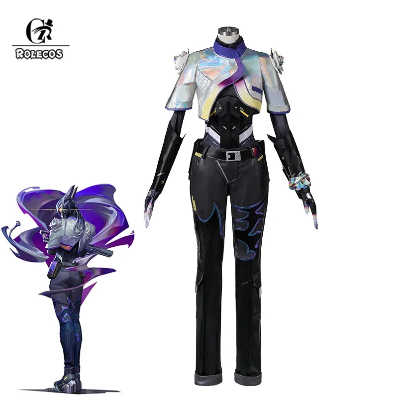 ROLECOS Gioco Valorant Vyse Costume Cosplay Sentinel Vyse Agente Rosa Donna Punk Uniforme Halloween Party Outfit