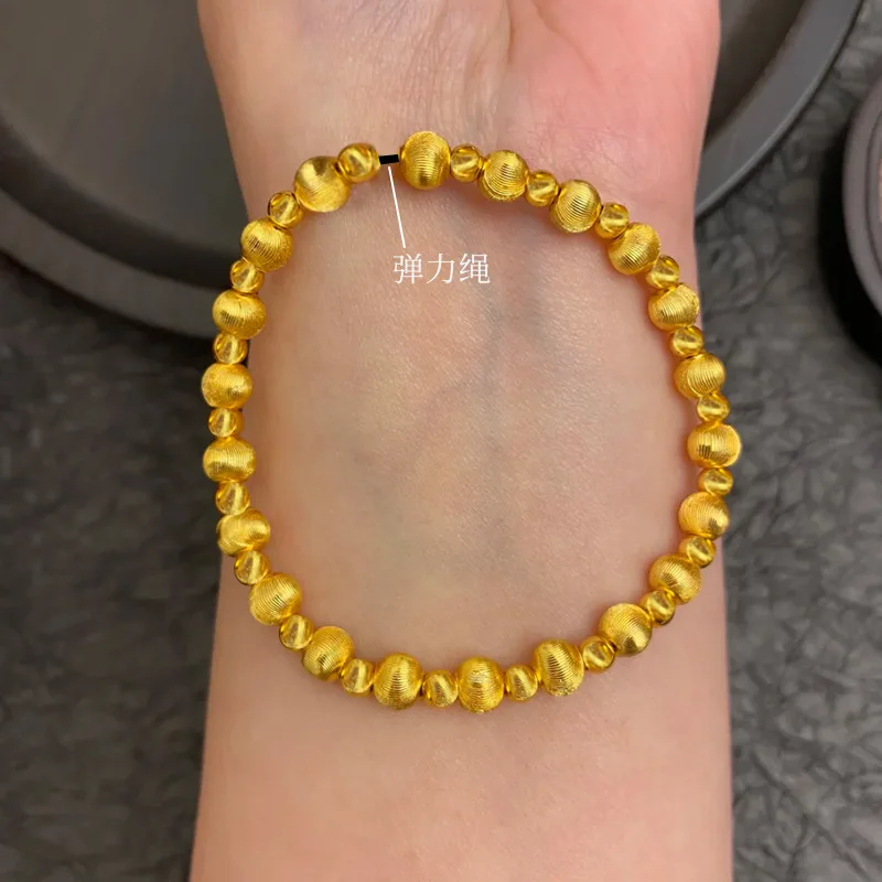 

Luxury 24K 9999 Pure Gold real gold Women's Solid Ball Cat Eye Bracelet