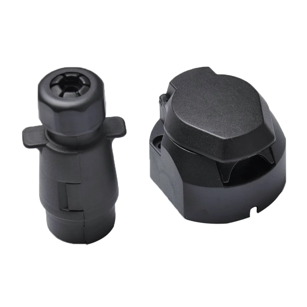 7 Way Trailer Connector Durable Screw Contacts Trailer Plug for Safe Camping Trailer Parts and Rear Lamps 12V