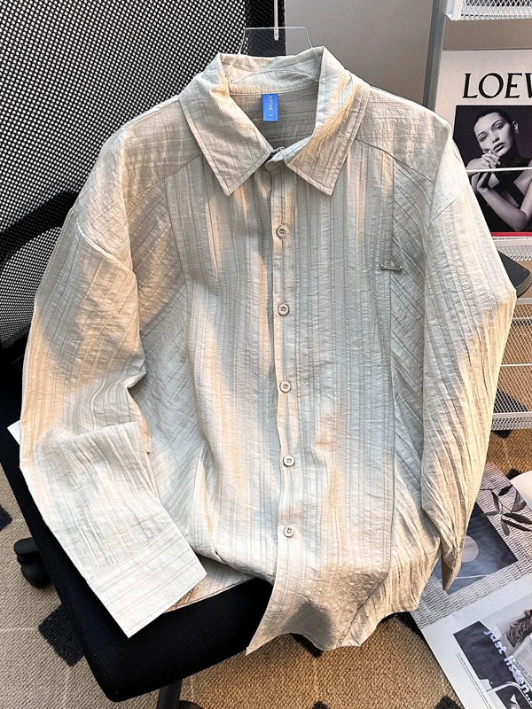 

Летняя тонкая льняная рубашка с длинным рукавом для мужчин, в стиле ретро, свободного кроя, повседневная, модная, из хлопка и льна, с защитой от солнца