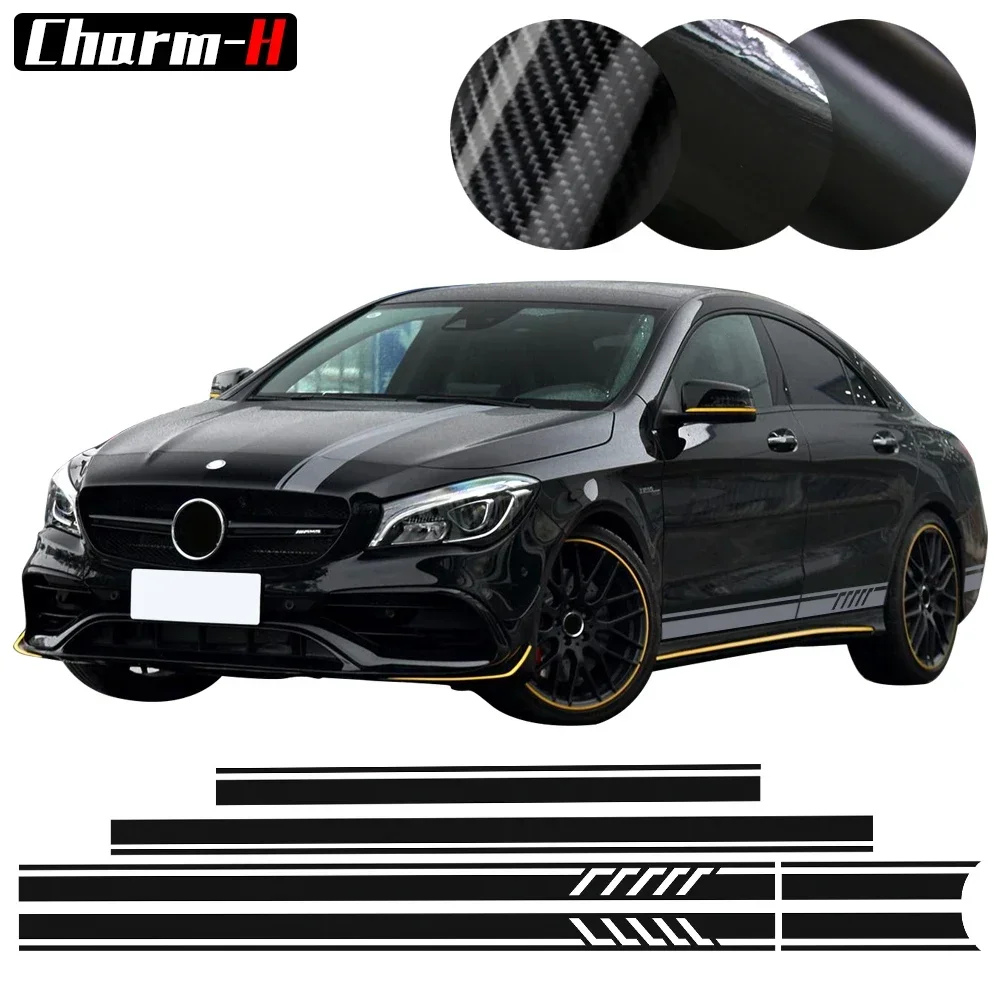 

Edition 1 Style Top Roof Bonnet Car Door Side Skirt Stripes Decal Stickers for Mercedes Benz W117 C117 X117 CLA45 AMG