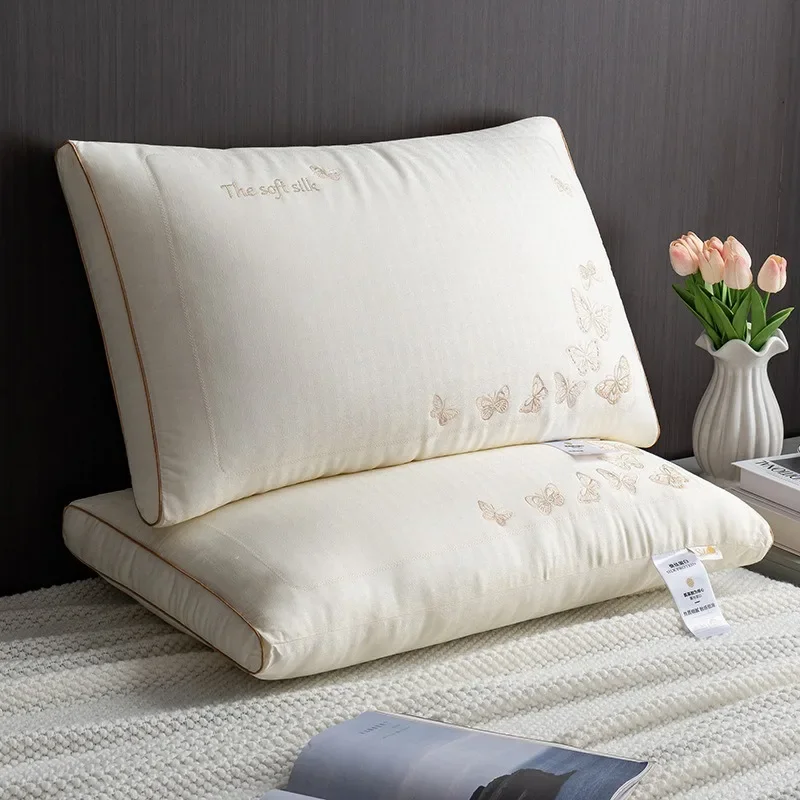 silkworm chrysalis protein butterfly silk pillow 48x74cm one pack/pair household breathable silk pillow