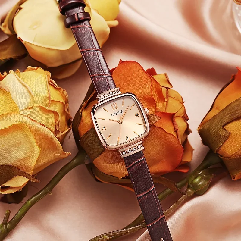 Orologi di lusso orologi da polso al quarzo quadrati da donna orologi di moda in pelle verde orologi da donna al quarzo da donna regali montre femme