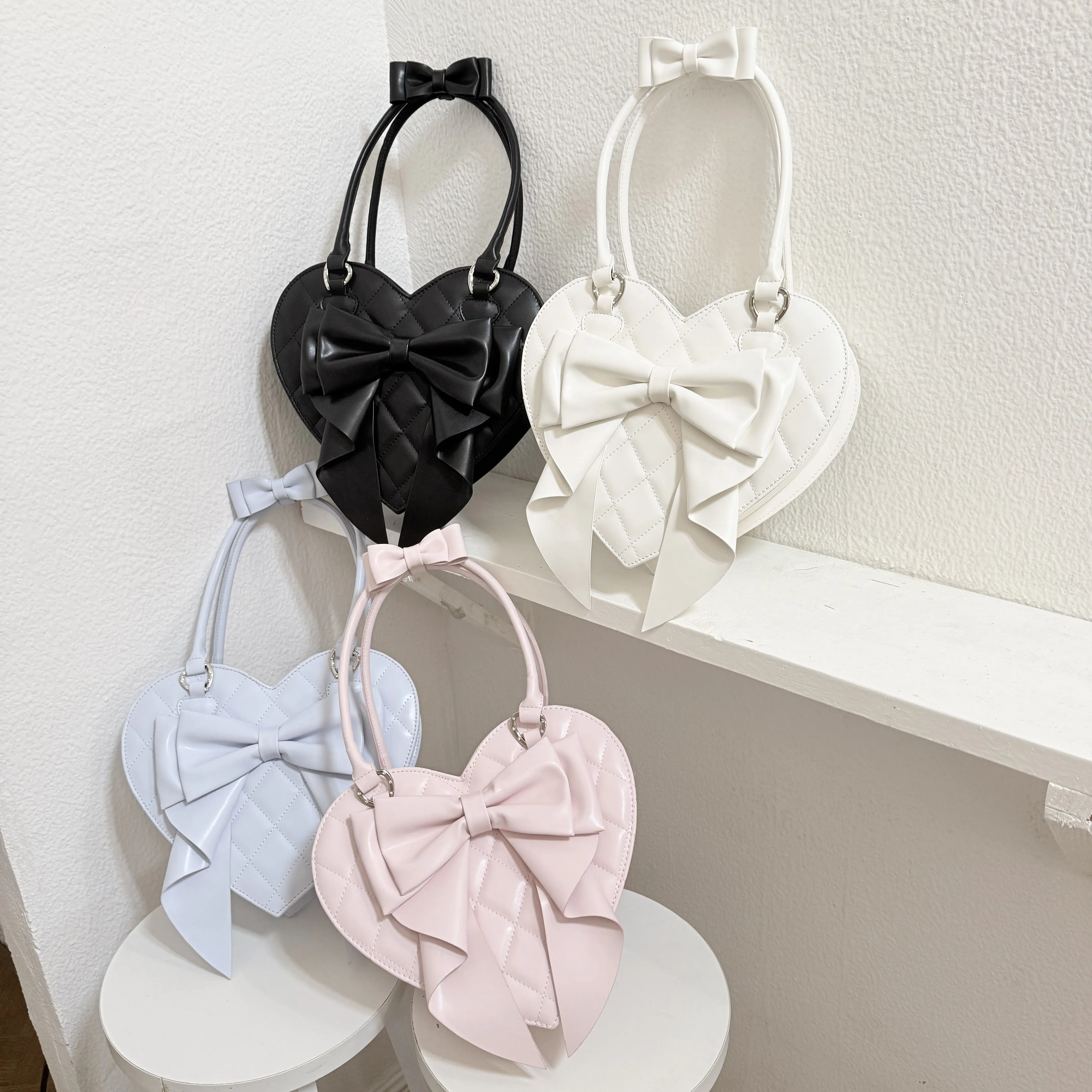 2026 Summer New Japanese Original Sweet and Cute Lolita Bow Love Bag Soft Girl Lo Mother Shoulder Handbag for Women
