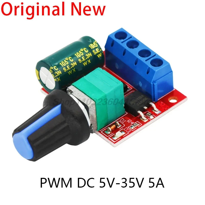 Mini 5A 90W PWM 12V DC Motor Speed Controller Module DC-DC 4.5V-35V Adjustable Speed Regulator Control Governor Switch 24V Board