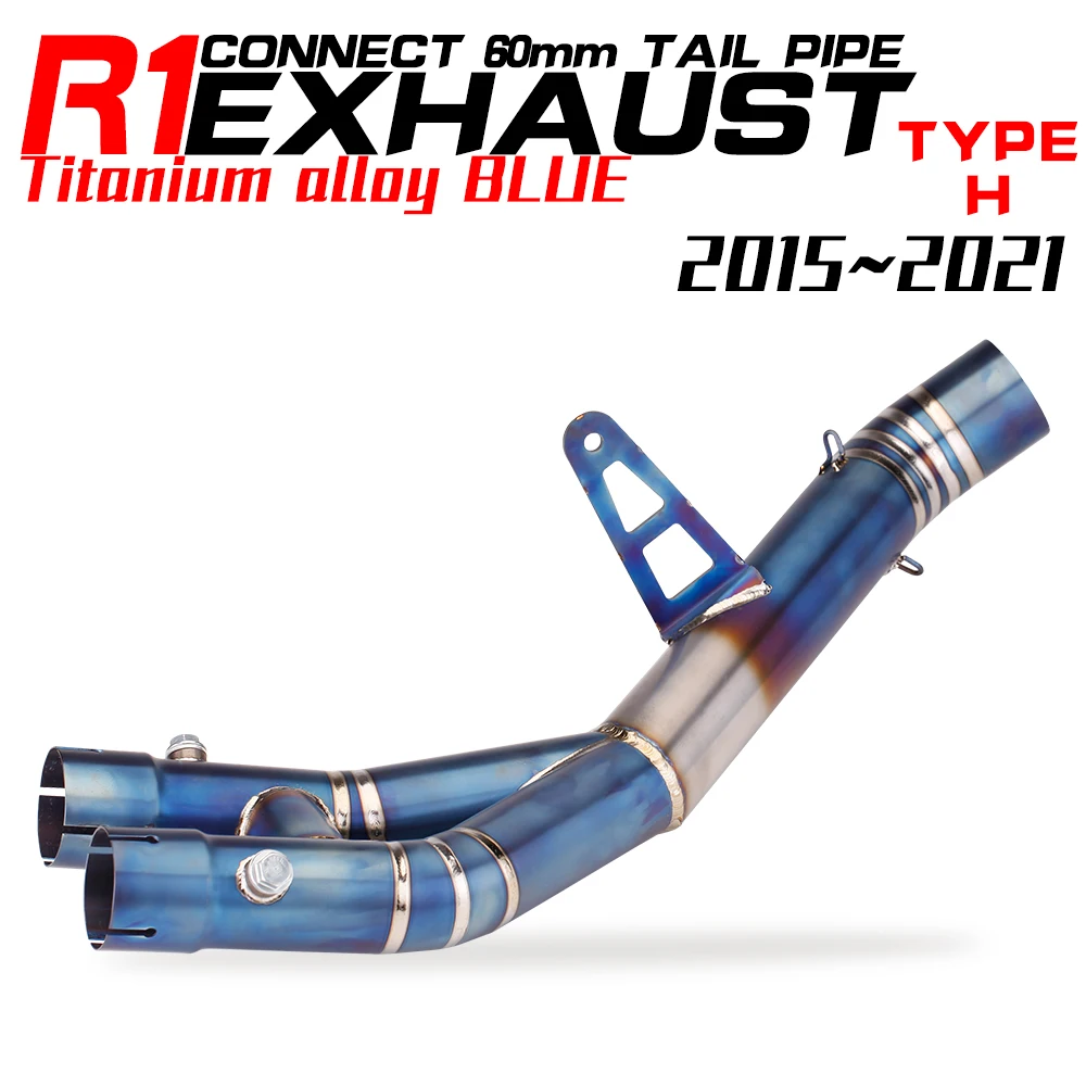 Factory Hot Selling For R1 MT10 Mt-10 2015 - 2021 Motorcycle Escape Exhaust Middle Link Pipe Fits 60mm Muffl