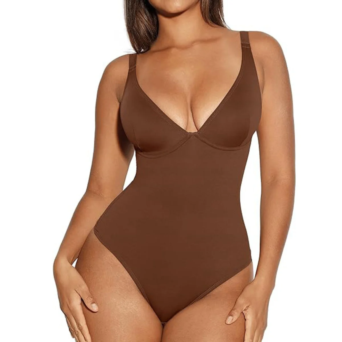 

Deep V Camisole Bodysuit Sexy Thong Shapewear Tummy Control Body Shaper Fajas One Piece Underwear Slim Solid Jumpsuits for women