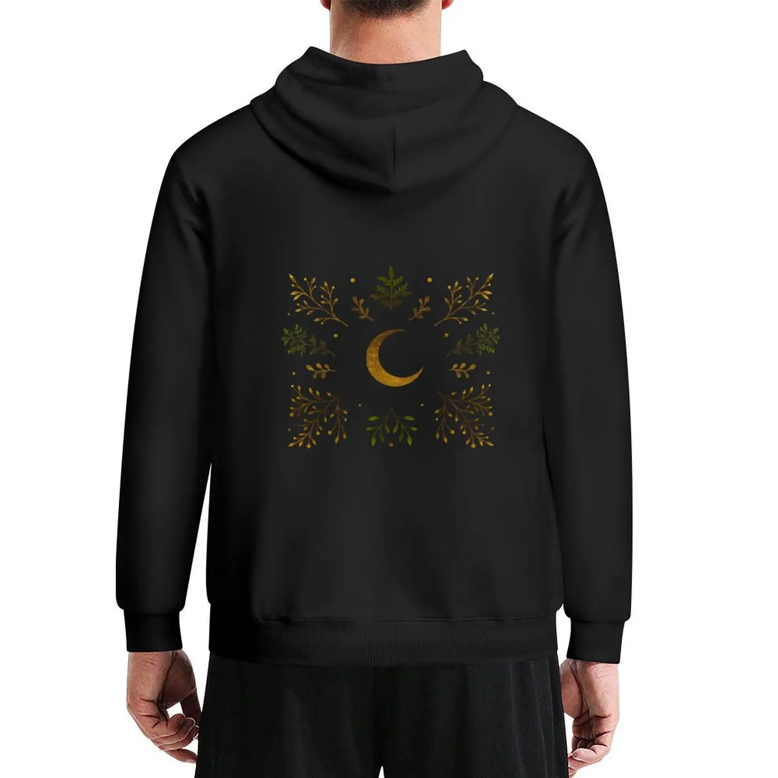 

Crescent Moon Gold Hoodie autumn mens clothing aesthetic clothing winter clothes tracksuit men
