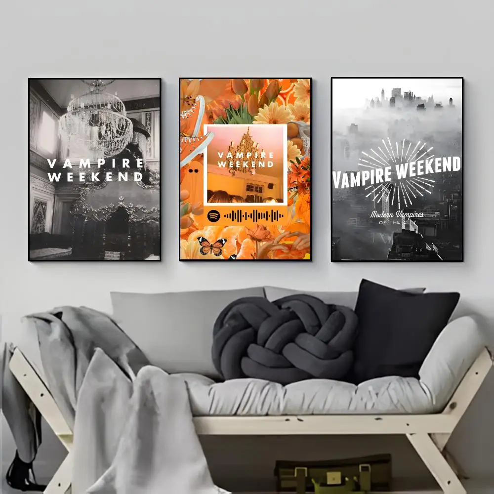 Melodic Retro Indie V-Vampire Weekend Poster HD  Waterproof Wall Sticker Bar Living Room Decor Gift