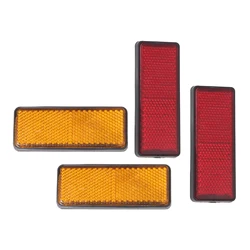 2 Pcs Square Motorcycle Reflector with Nuts Reflects Headlights Safety Warning 90x35x11mm Motorbike Accessories
