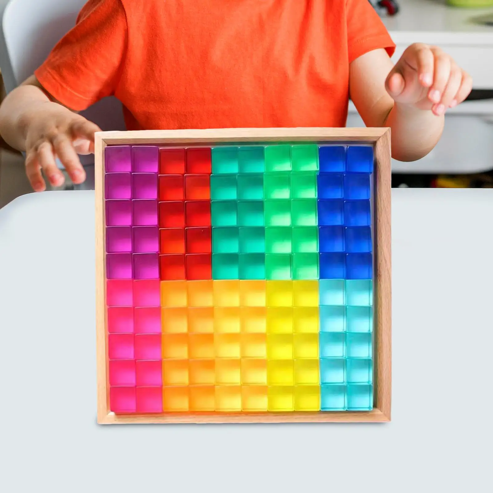 

Rainbow Building Blocks Set Color Perception Smooth Fine Motor Skills Resin Cubes Stacking Toy for Kids Boys Girls Birthday Gift