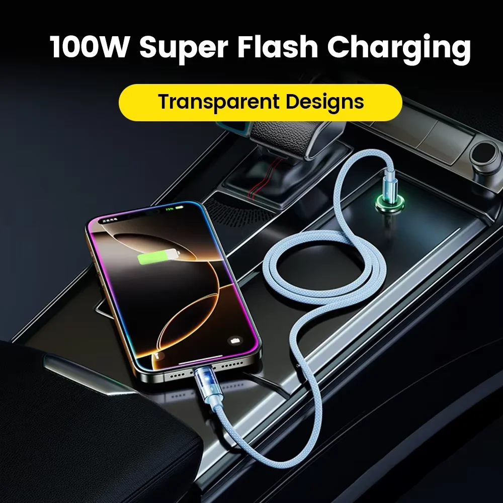 

Fast charging 65W 100W data cable dual-head typec for iPhone 15 16 Huawei Samsung 6A USB C Cable Quick Data Charger Cord