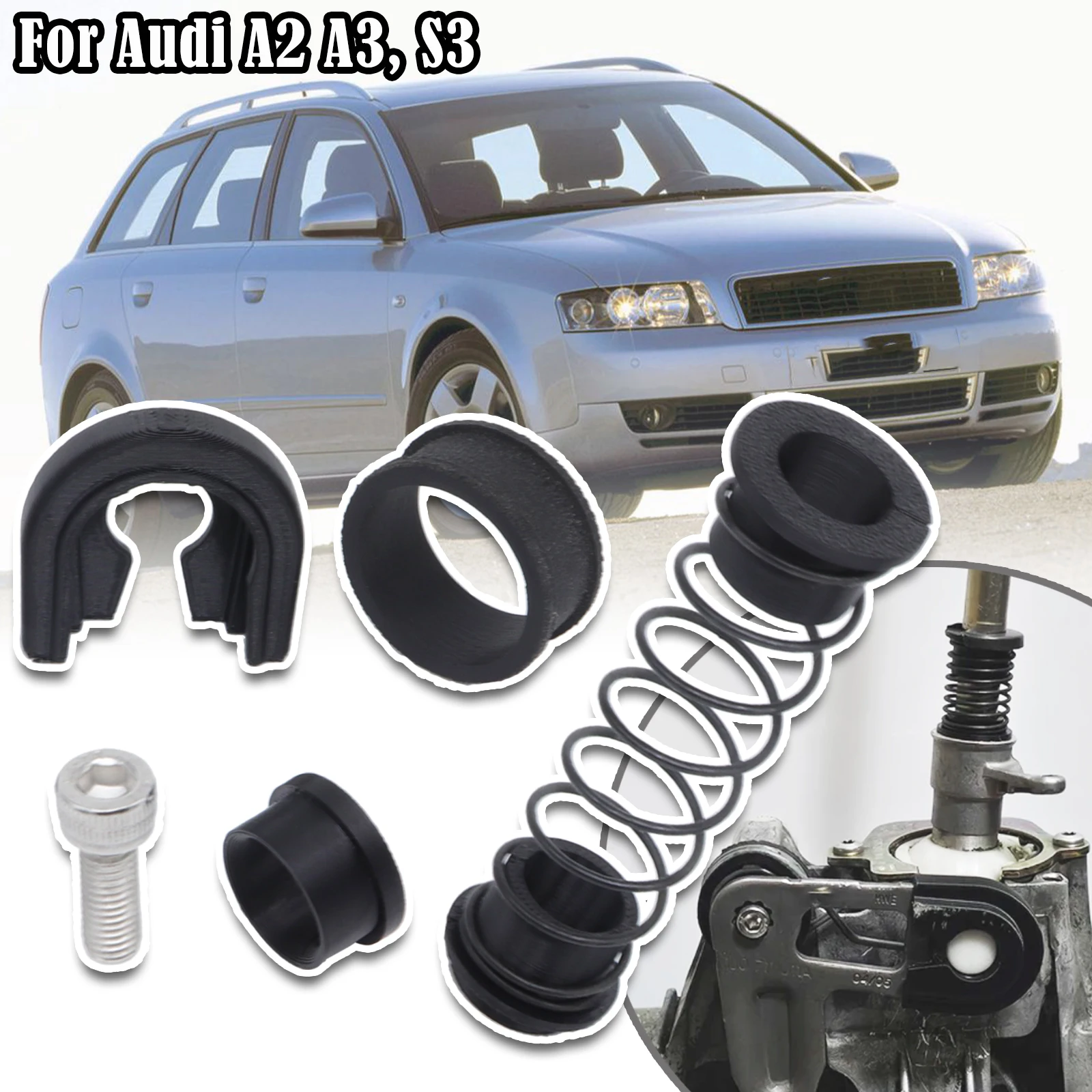 For Audi A2 A3, S3 Gearbox Repair Kit MT Trans Shifter First Gear Getter Reverse Lever Change Selector Linkage Bushes 2000-2005