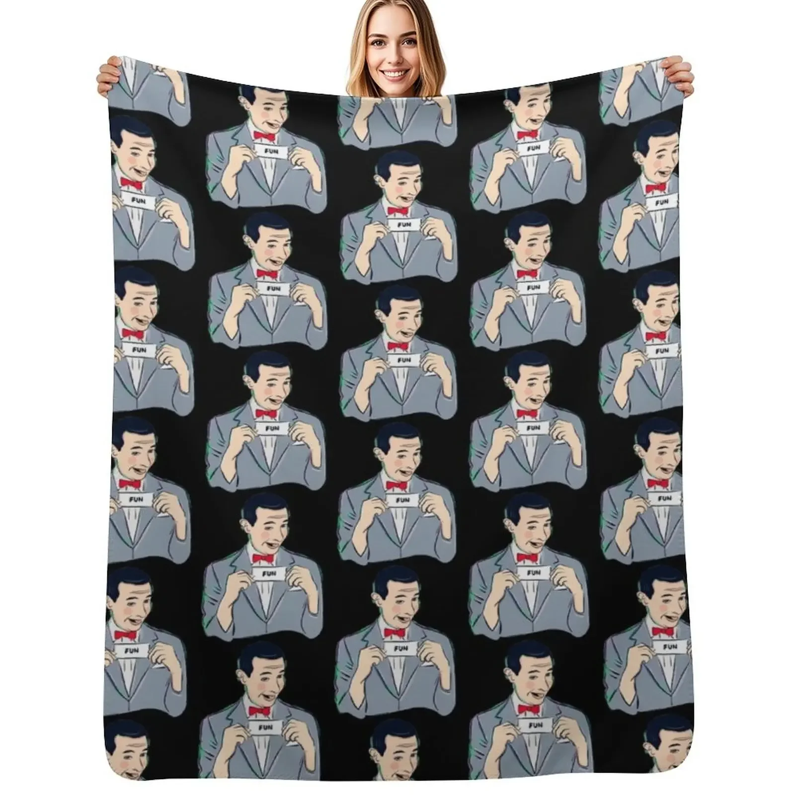 

Peewee Herman Throw Blanket Soft Plaid Cute Decorative Beds Blanket