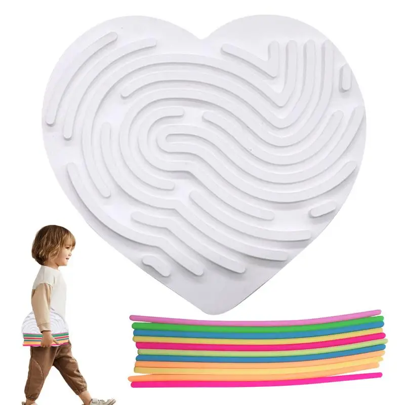 Toddler Activity Board Portable Heart Shape Silicone Fine Motor Skills Sensory Toy Calm Down Companion For Airplanes Cars