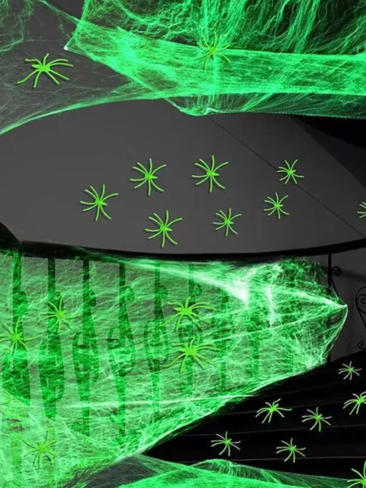 Decorações de festa de halloween rotowo aranha luminosa ao ar livre horror casa assombrada decoração adereços para porta decoração do quarto