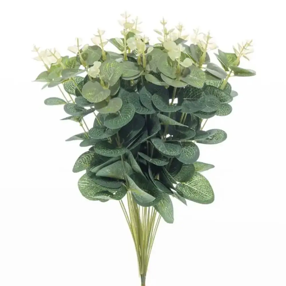 100pcs Green Artificial Plants Silk Eucalyptus Leaf Christmas Decoration Vase Home Outdoor garden Outdoor UV protection Wedding