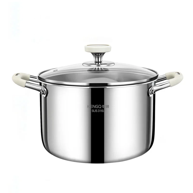 

Кастрюля из нержавеющей стали 316 для приготовления пищи, утолщенная, с ручкой, для газовых и индукционных плит