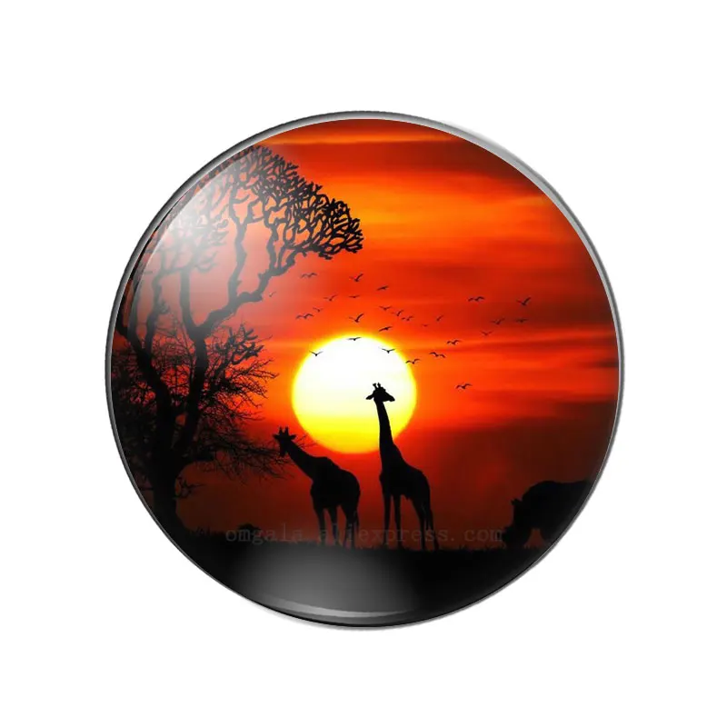 Colorful Beauty Sunset Animals  8mm/10mm/12mm/18mm/20mm/25mm Round photo glass cabochon demo flat back Making findings