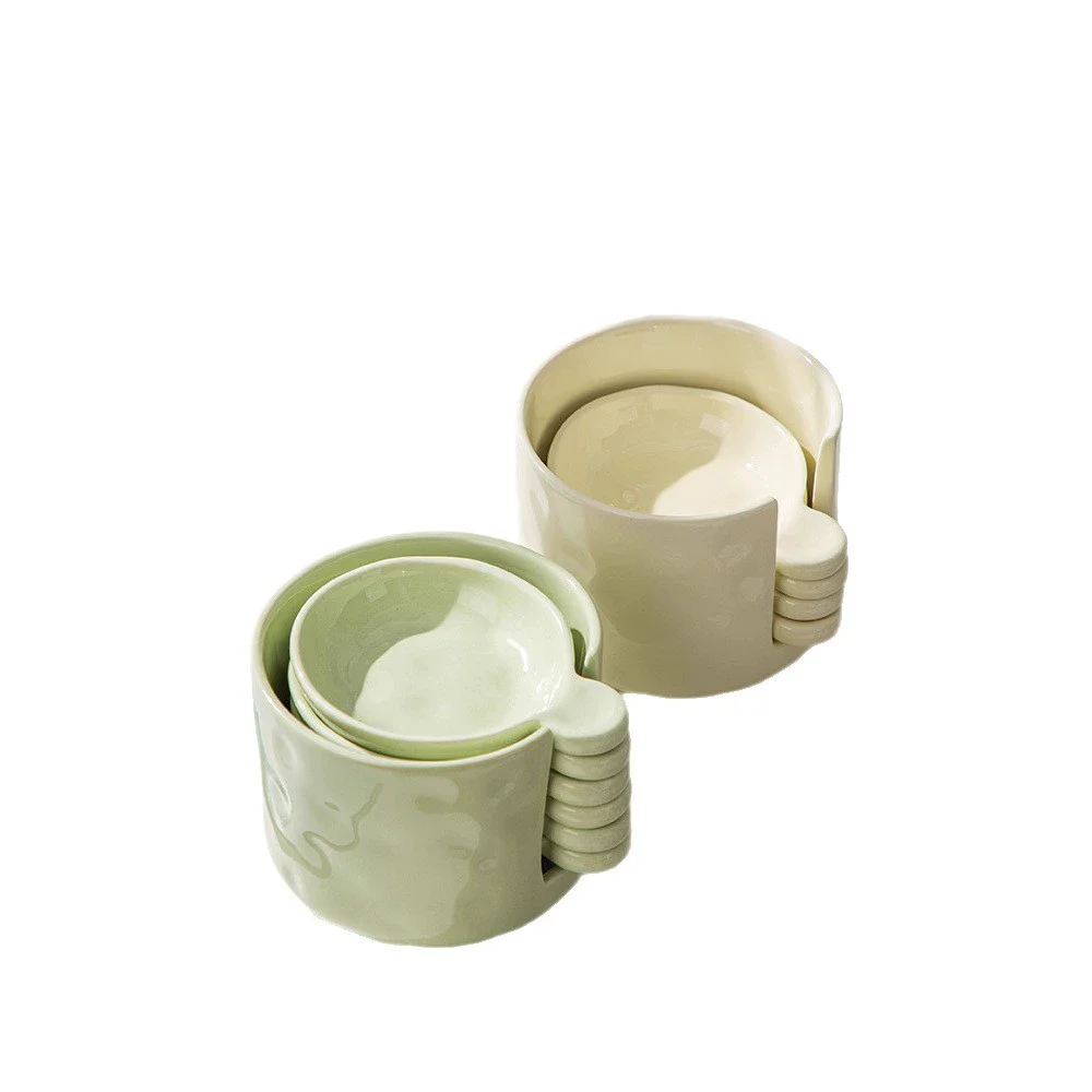Round Seasoning Dish Set Irregular Storage Dish Set Nordic Hot Pot Sauce Dip Dish Vinegar Dish Kitchen Sauce
