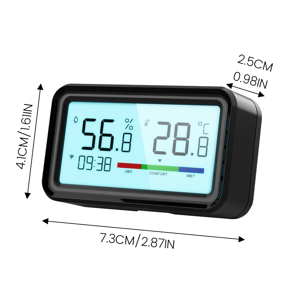 Tuya Smart WiFi Temperature Humidity Meter LCD Digital Thermometer Hygrometer Sensor Gauge Home Indoor Weather Station