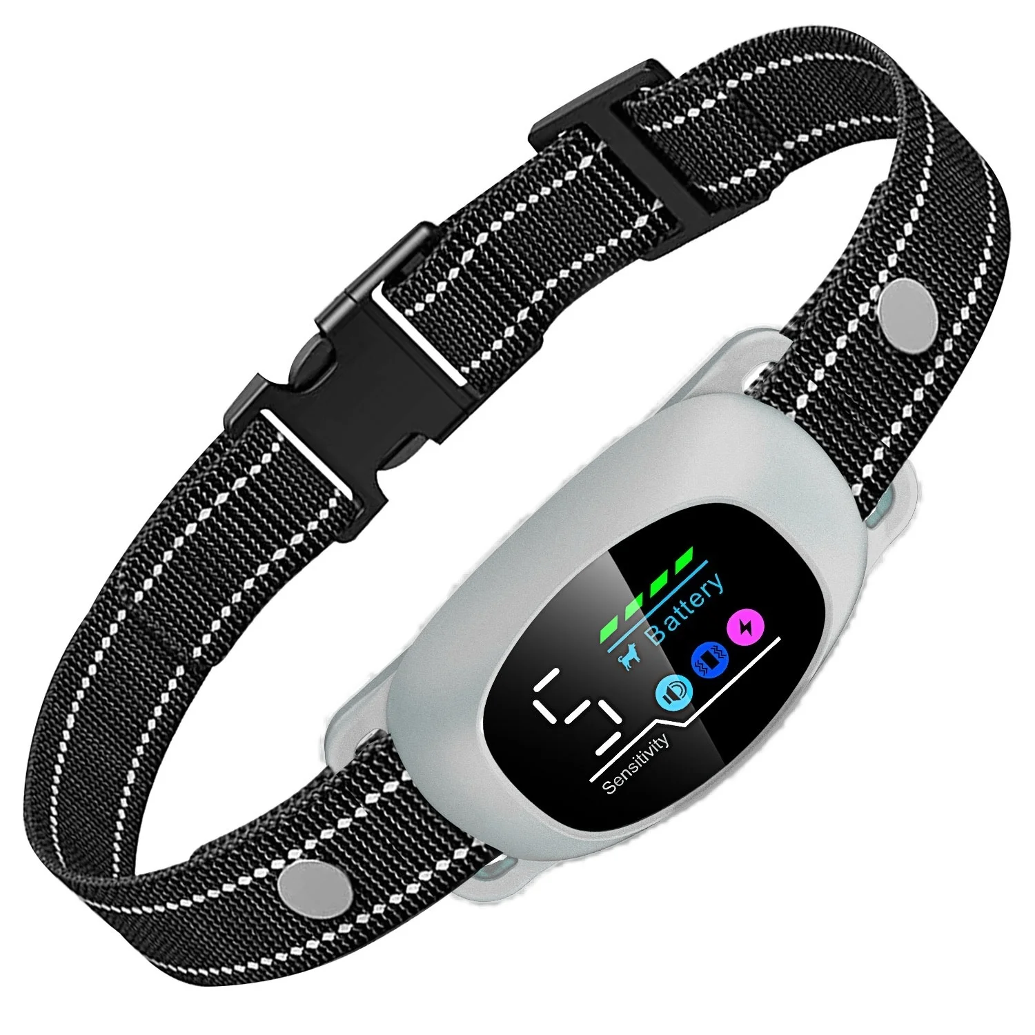 

2in1 Anti-Bark Dog Collar for Small Medium & Large Dogs – Rechargeable Bark Collar with Vibration, Beep & Shock – Automatic/Ma