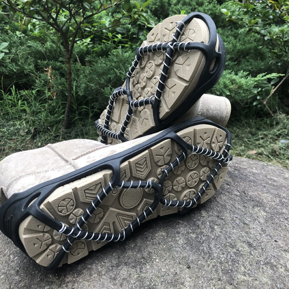 

Shoe Cover Non-slip Covers Mountaineering Crampons Outdoor Anti-Skid Shoes Black