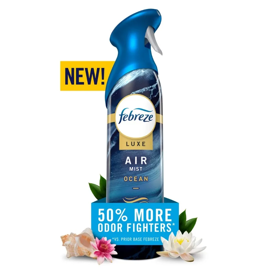 8.1oz Odor‑Fighting Air Freshener Spray, Ocean Scent Aerosol, Dye‑Free Phthalate‑Free Household Odor Eliminator