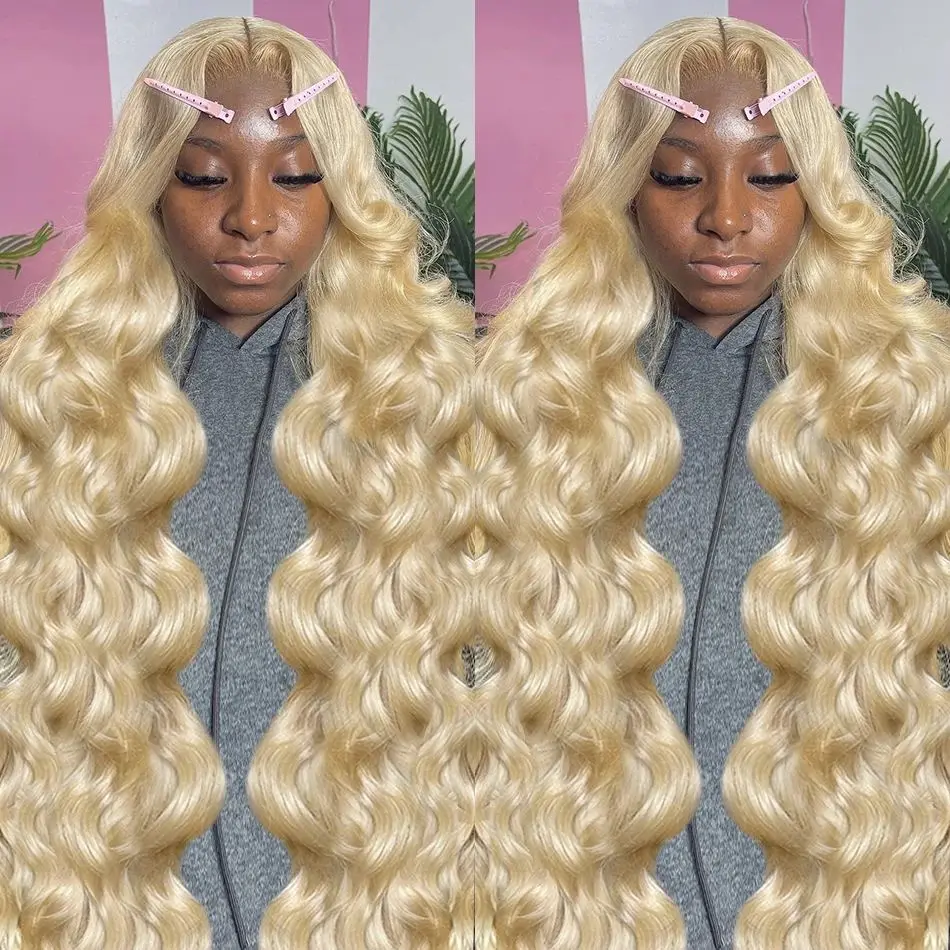 

613 Honey Blonde Body Wave Lace Front Human Hair Wigs for Women Colored Blonde loose body Lace Front Wig Glueless