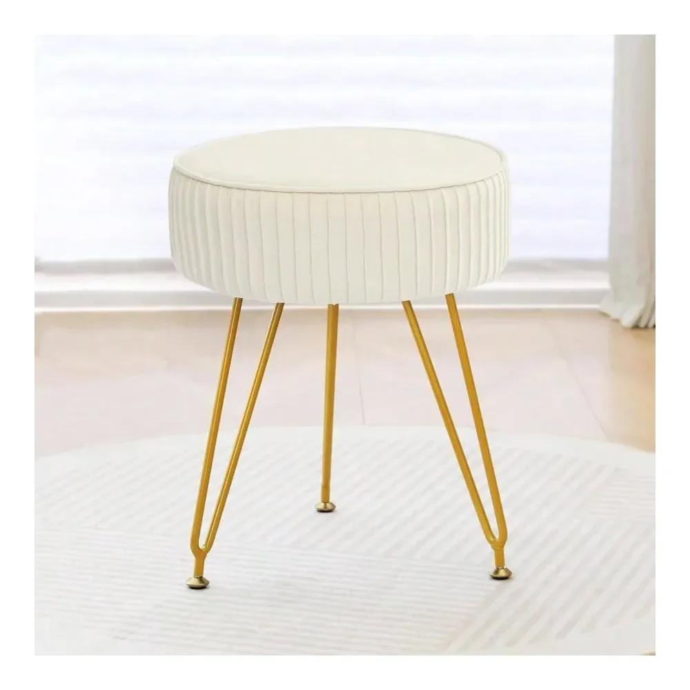 

Vanity Stool Chair, Round Makeup Vanity Chair With Adjustable Metal Soft Padded, Ottoman Foot Stool Bedroom, Living Room, Entry
