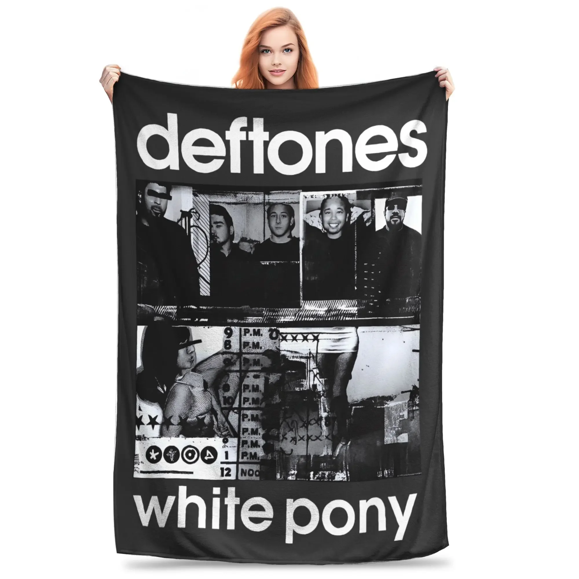 

Ohms White Pony Deftones Rock Band Plush Throw Blanket Soft Flannel Bedspread for Kids Adults Perfect Birthday Gift