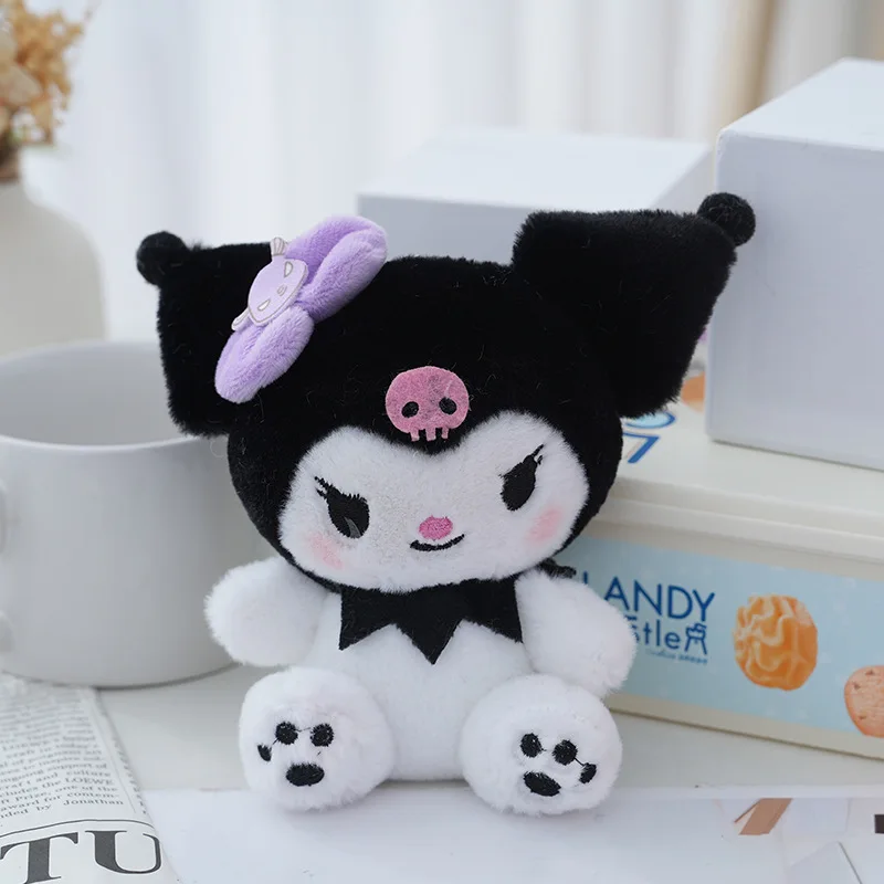 14CM Kawali Kuromi Hello Kitty My Melody Cinnamoroll Pillow Plush Toys Plushie Keychain Stuffed Doll Pendant For Kid Gift