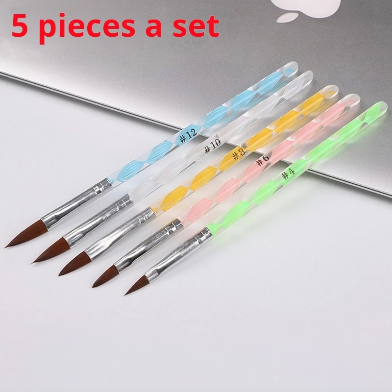 

Nail Art Nylon Brushes 5 Engraved Drawing Painting Pen for Carving Flower
